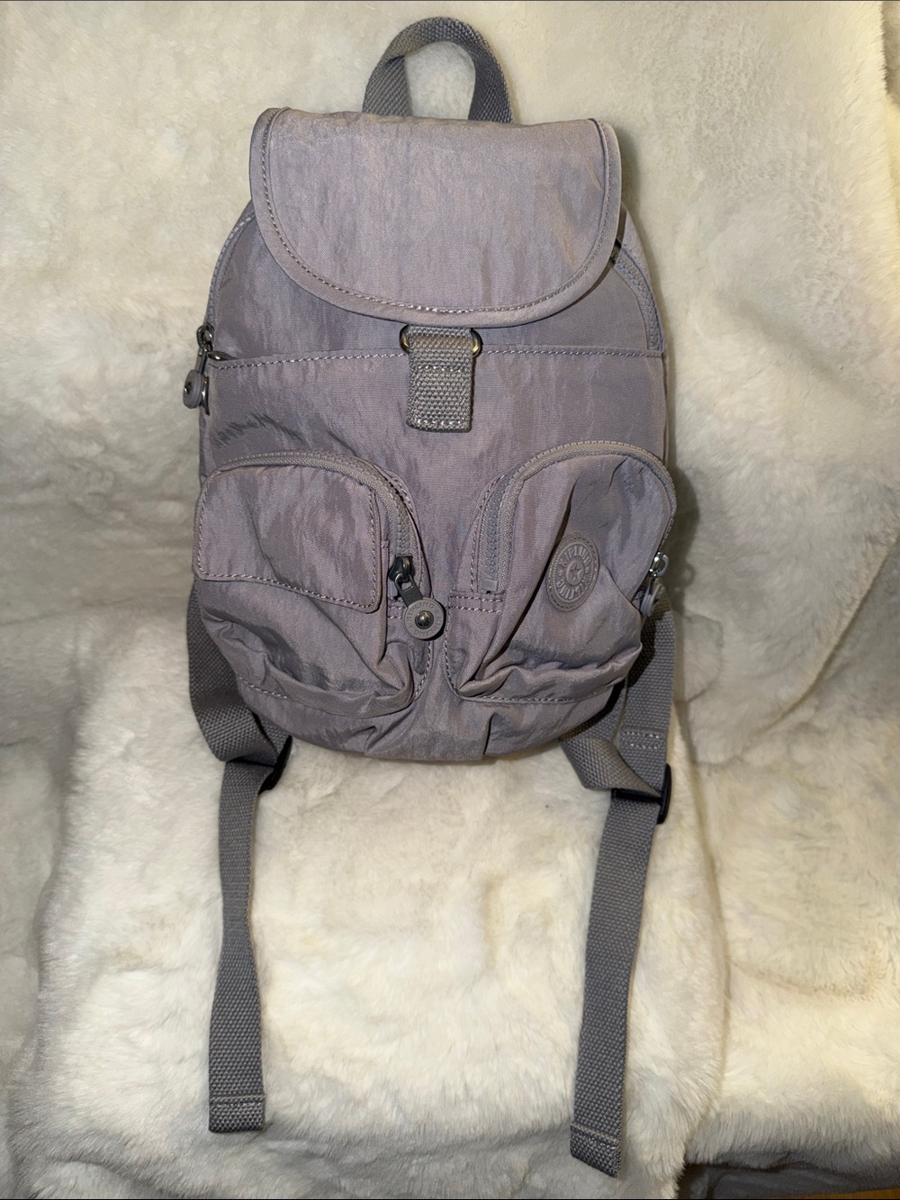 Kipling lavender Nylon Mini Backpack with Front Pockets